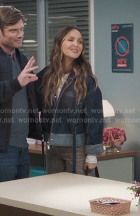 Jo's colorblock denim jacket on Greys Anatomy