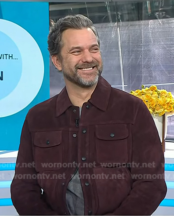 Joshua Jackson's burgundy suede jacket on Today