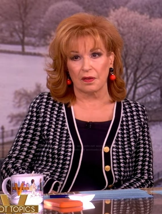 Joy's black houndstooth cardigan on The View
