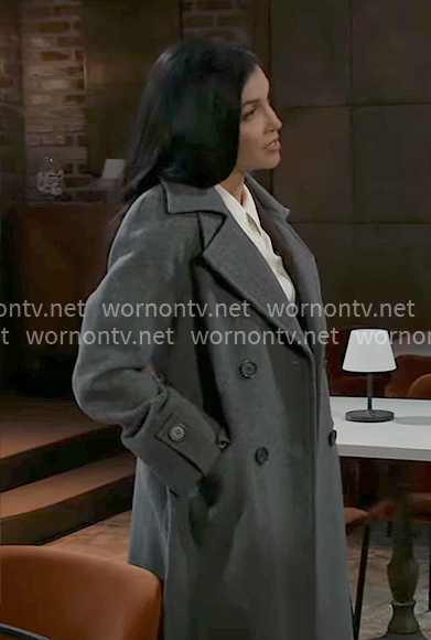 Justine's grey coat on General Hospital