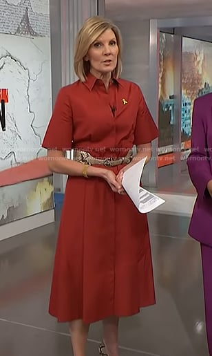 Kate's red short sleeve shirtdress on NBC News Daily