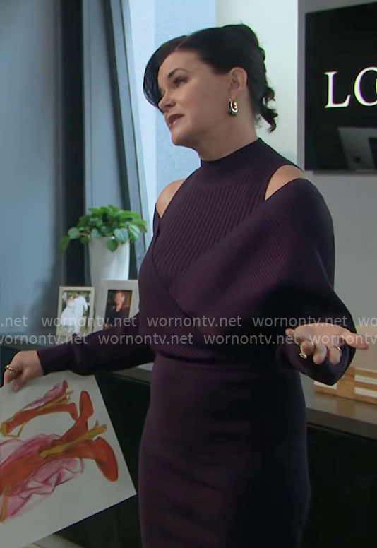 Katie's knit dress with shoulder cutouts on The Bold and the Beautiful