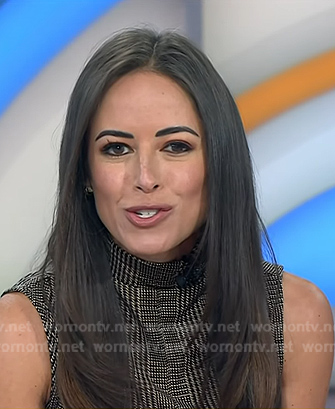 Kaylee's brown plaid mock neck top on Today