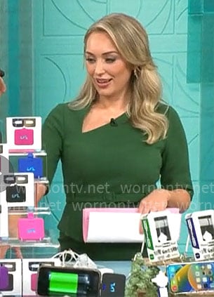 Kelly O'Grady's green peplum dress on CBS Mornings
