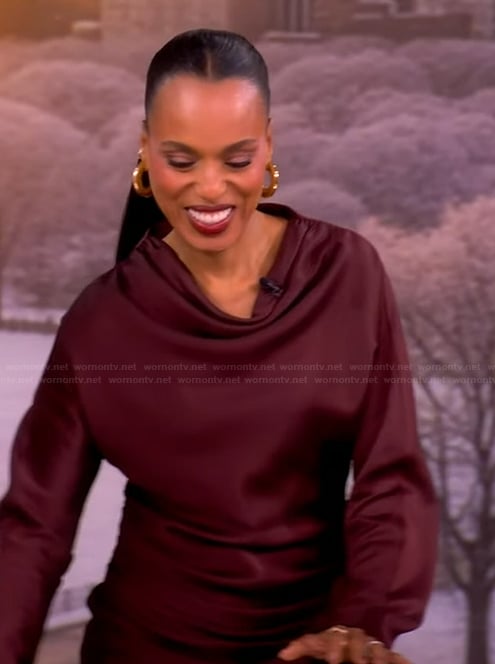Kerry Washington's burgundy drape top on The View