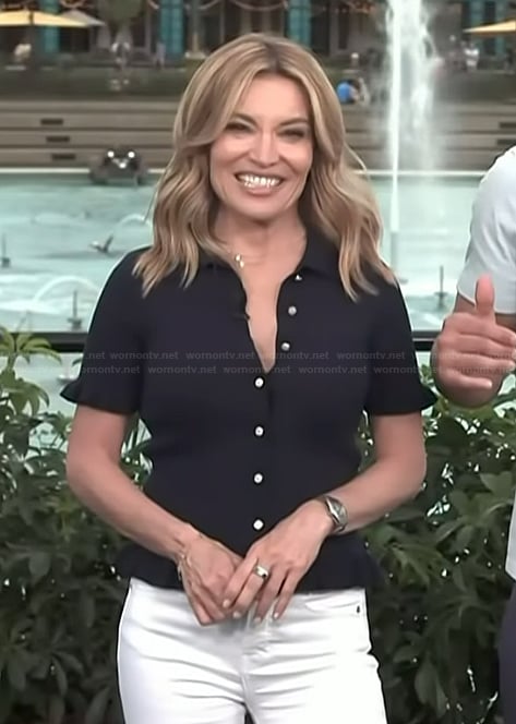 Kit's black ruffle sleeve top on Access Hollywood