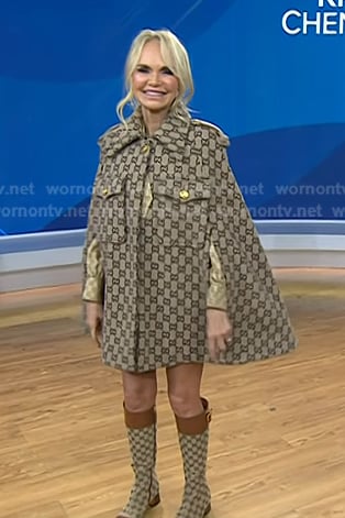 Kristin Chenoweth's beige monogram cape on Today