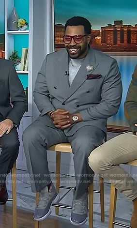LaRoyce Hawkins's grey high cut sneakers on Today
