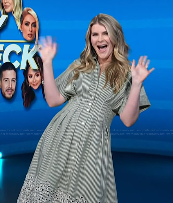 Lauren Herbert's green stripe shirtdress on Access Hollywood