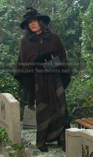 Leo's black stripe lace dress on Days of our Lives