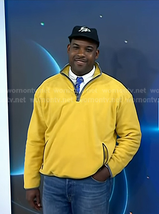 Lionel Boyce's yellow ha-fzip fleece top on Today