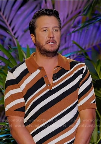 Luke Bryan's striped polo shirt on American Idol