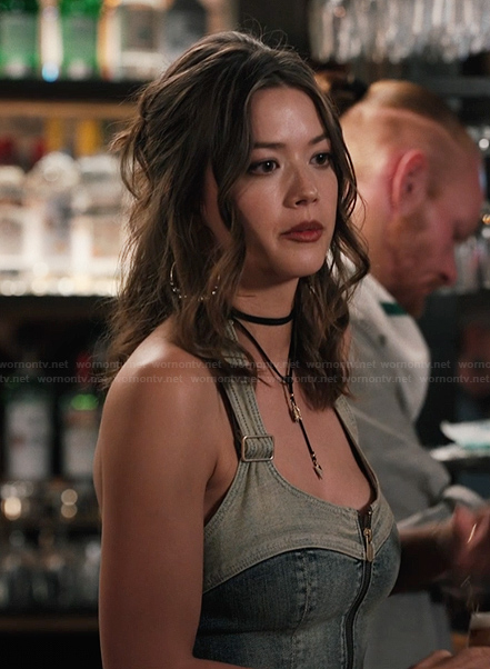 Maddie's denim crop top on Marshals