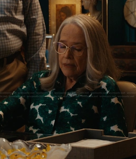 Madeline's green floral print blouse on Matlock