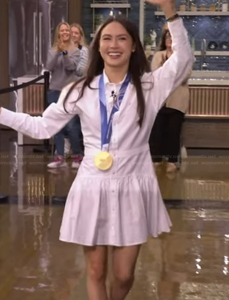 Madison's white mini shirtdress on Live with Kelly and Mark