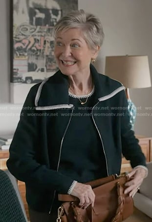 Margaret's navy sweater and zip cardigan on 9-1-1