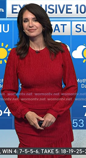 Maria's red ruffle hem dress on Today