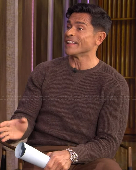 Mark's brown sweater on Live with Kelly and Mark