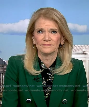 Martha's green double breasted blazer on Good Morning America