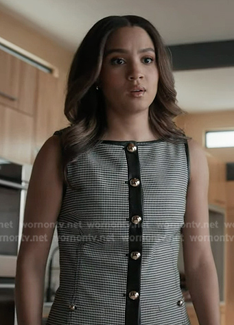 May's black houndstooth vest on 9-1-1