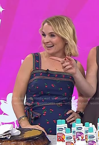 Meaghan B Murphy's blue cherry print dress on Today