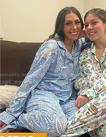 Melissa's blue print pajamas on Today