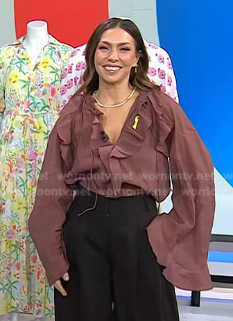Melissa's brown ruffle blouse on Today