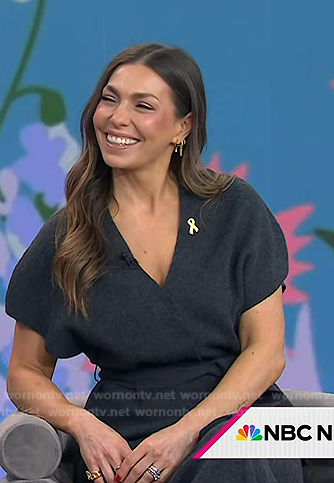 Melissa's grey knit wrap top and skirt on Today