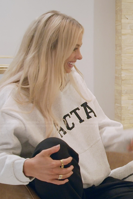 Mikayla's gray mock neck sweatshirt on The Secret Lives of Mormon Wives