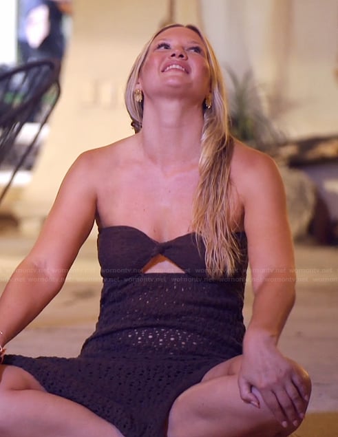 Molly's brown crochet knit dress on Southern Charm