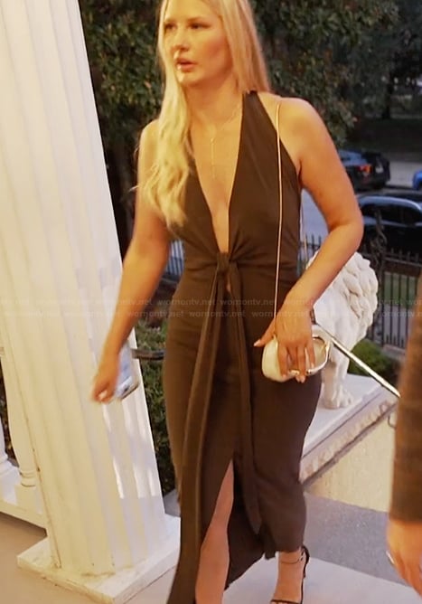 Molly's brown twist front dress on Southern Charm