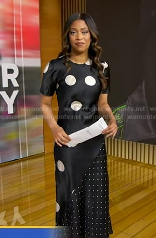 Morgan's black polka dot dress on Good Morning America