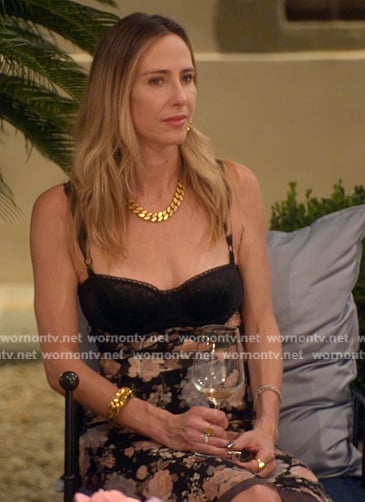Natalie's floral sweetheart dress on The Real Housewives of Beverly Hills