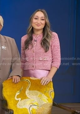 Nicole Patton's pink tweed jacket on Good Morning America