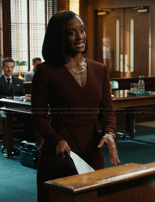 Olympia's burgundy belted blazer on Matlock