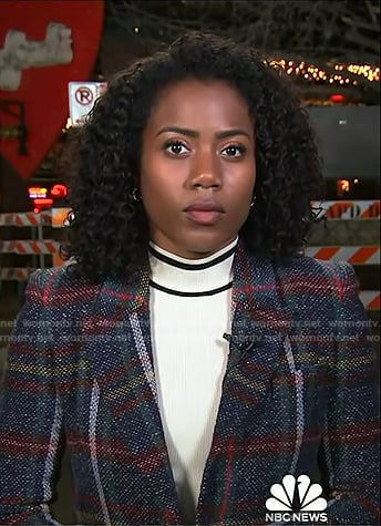 Priscilla Thompson's blue plaid blazer on Today