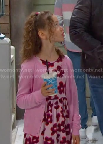 Rachel’s pink floral print dress on Days of our Lives
