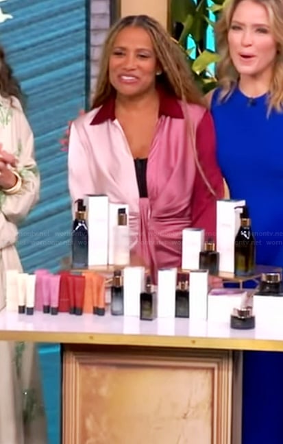 Rebecca Khan's pink two-tone jumpsuit on The View