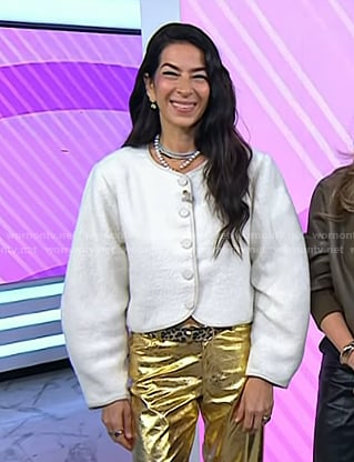 Rebecca Minkoff's cream cropped jacket on Today