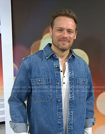Sam Heughan's denim shirt on Today