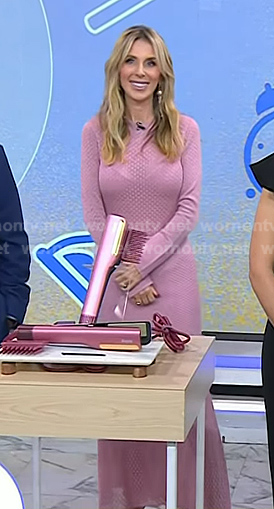 Sarah Eggenberger's pink knit maxi dress on Today