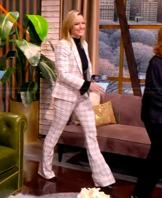 Sara's white plaid blazer and pants on The View