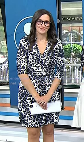 Savannah's white leopard print wrap dress on Today