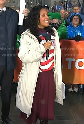 Sheinelle's ivory hooded puffer coat on Today