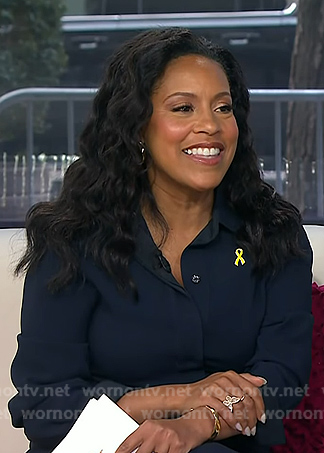 Sheinelle's navy polo dress on Today