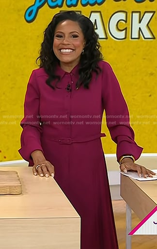 Sheinelle's pink pleated shirtdress on Today