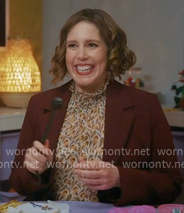 Sibby's floral mock-neck blouse on Scrubs