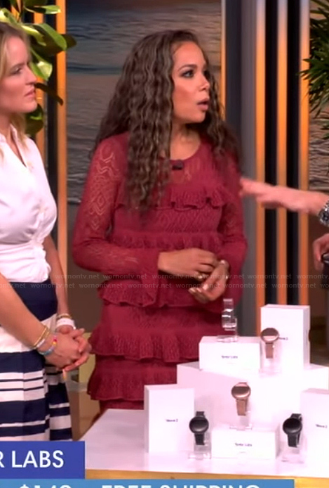 Sunny's red lace ruffle dress on The View