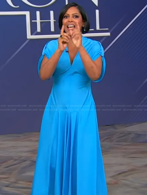 Tamron's blue dress on Tamron Hall Show