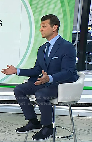 Ted Jenkin's navy suede shoes on Today